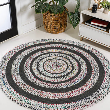 Abyss Braided Bohemian Coastal Round Jute Area Rug